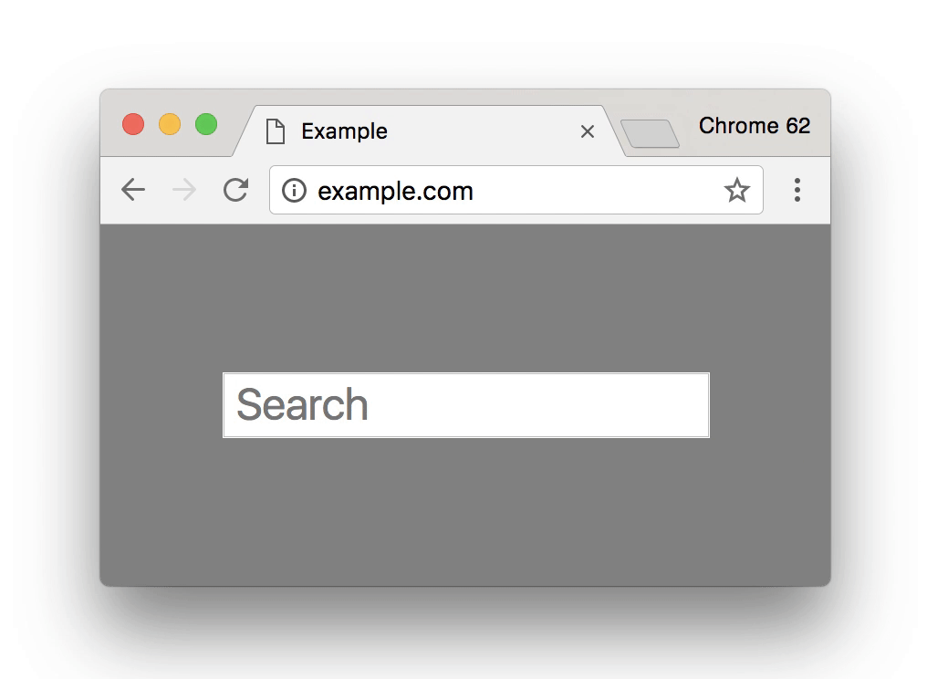 Прадстаўленне браўзэра радок HTTP-старонак з і без рэжыму «Інкогніта» у Chrome 58 і з 62