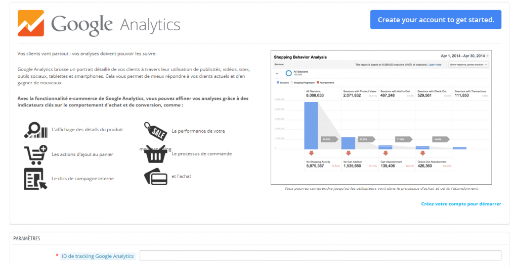 Google Analytics, Prestashop