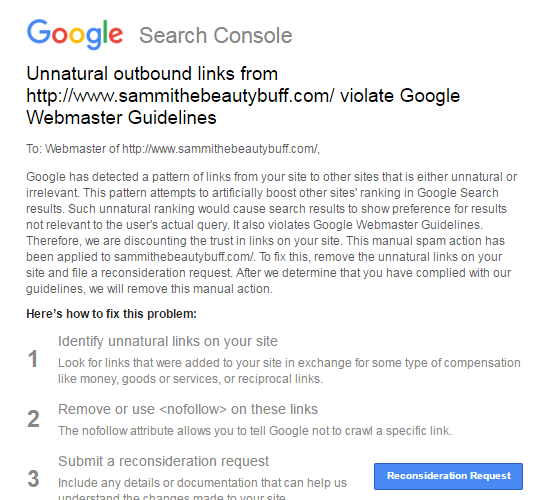 Часто вы будете знать, что сделали что-то «не так», когда входите в   Google Search Console   и получить уведомление, как это: