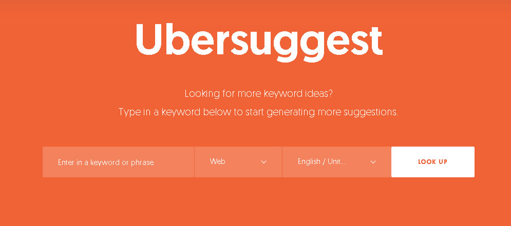 Ubersuggest также может быть использован для поиска контента и поиска ключевых слов (а также полезный инструмент для разблокировки блокировки)
