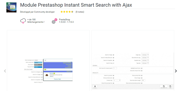 Мгновенный интеллектуальный поиск Prestashop с помощью Ajax